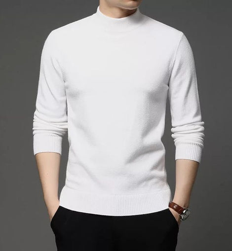 Pull à Col monté pour Homme blanc