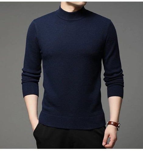 Pull à Col monté pour Homme bleu marine