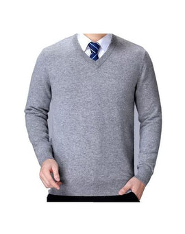 Tricot pour homme col V Gris clair