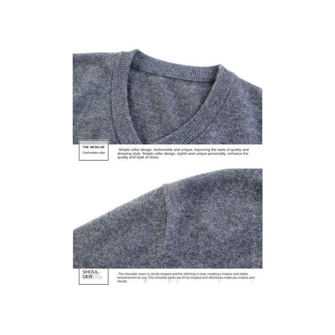 Tricot pour homme col V Gris foncé