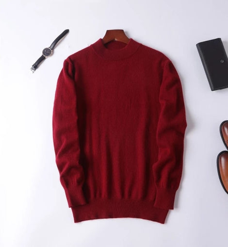 pull homme & Femme col monté grenat
