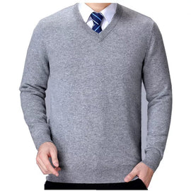 Tricot pour homme col V Gris clair