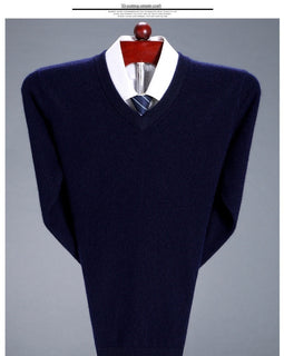 Tricot pour homme col V Bleu marine