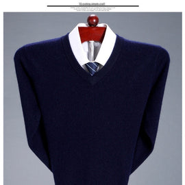Tricot pour homme col V Bleu marine