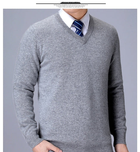 Tricot pour homme col V Gris clair