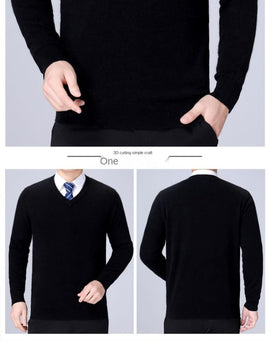 Tricot pour homme col V Noir