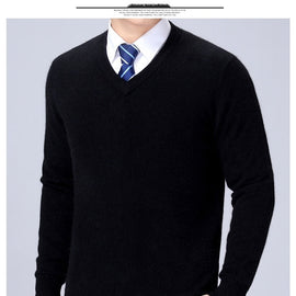 Tricot pour homme col V Noir