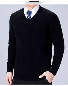 Tricot pour homme col V Noir
