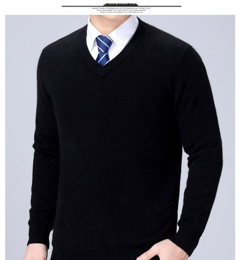Tricot pour homme col V Noir