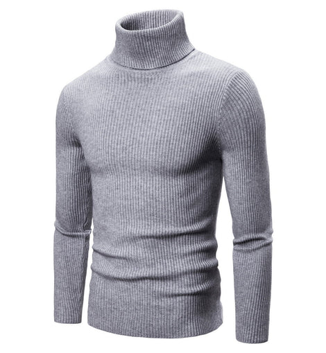 Cachemire pull hommes roulé GRIS