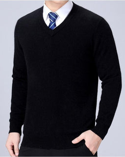 Tricot pour homme col V Noir