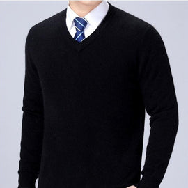 Tricot pour homme col V Noir