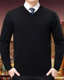 Tricot pour homme col V Noir