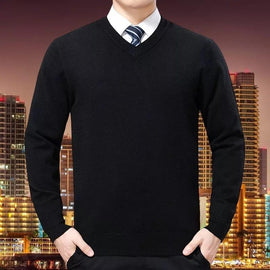 Tricot pour homme col V Noir