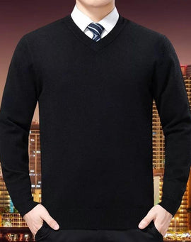 Tricot pour homme col V Noir