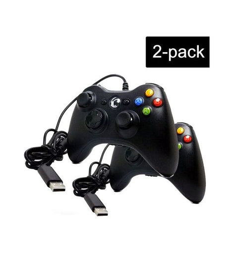 PACK de 2 Manettes de Jeu pour Xbox 360 et PC Jeux Windows avec Vibration
