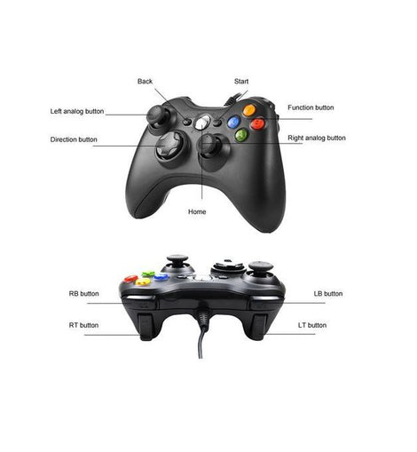 Manette de Jeu pour Xbox 360 et PC Jeux Windows avec Vibrati